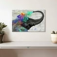 thumbnail image 2 of Elephant Stock Colorful Elephant Splash Wall Art - Horizontal Canvas Wall Art - Living Room Wall Decor - Animal Canvas - Gray And Turquoise Decor - 12" x 8", 2 of 8