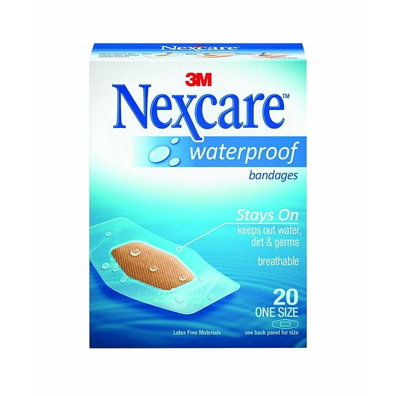 6 Pack - Nexcare Waterproof Stays On Bandages One Size 20 Each