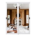 thumbnail image 3 of 60" x 80" Tempered Frosted Glass Sliding Closet Door - Space-Saving White MDF Pantry Door With Hardware, Modern Frosted Glass Design, 3 of 6