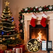 36FT 500LED Christmas Cluster Lights String Lights Decoration for Home Garden Wedding Party Xmas Tree Bedroom Indoor Outdoor Decor with 16-Functions,Clear Wire,Warm White