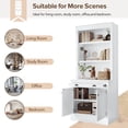 thumbnail image 3 of EUROCO 3-Tier Bookshelf with LED Lighting, 83.4" Tall Bookshelf with 2 Doors Open Shelves & Drawer, Modern Bookcase Display Book Shelf Organizer for Bedroom, Living Room, Home Office, 3 of 8