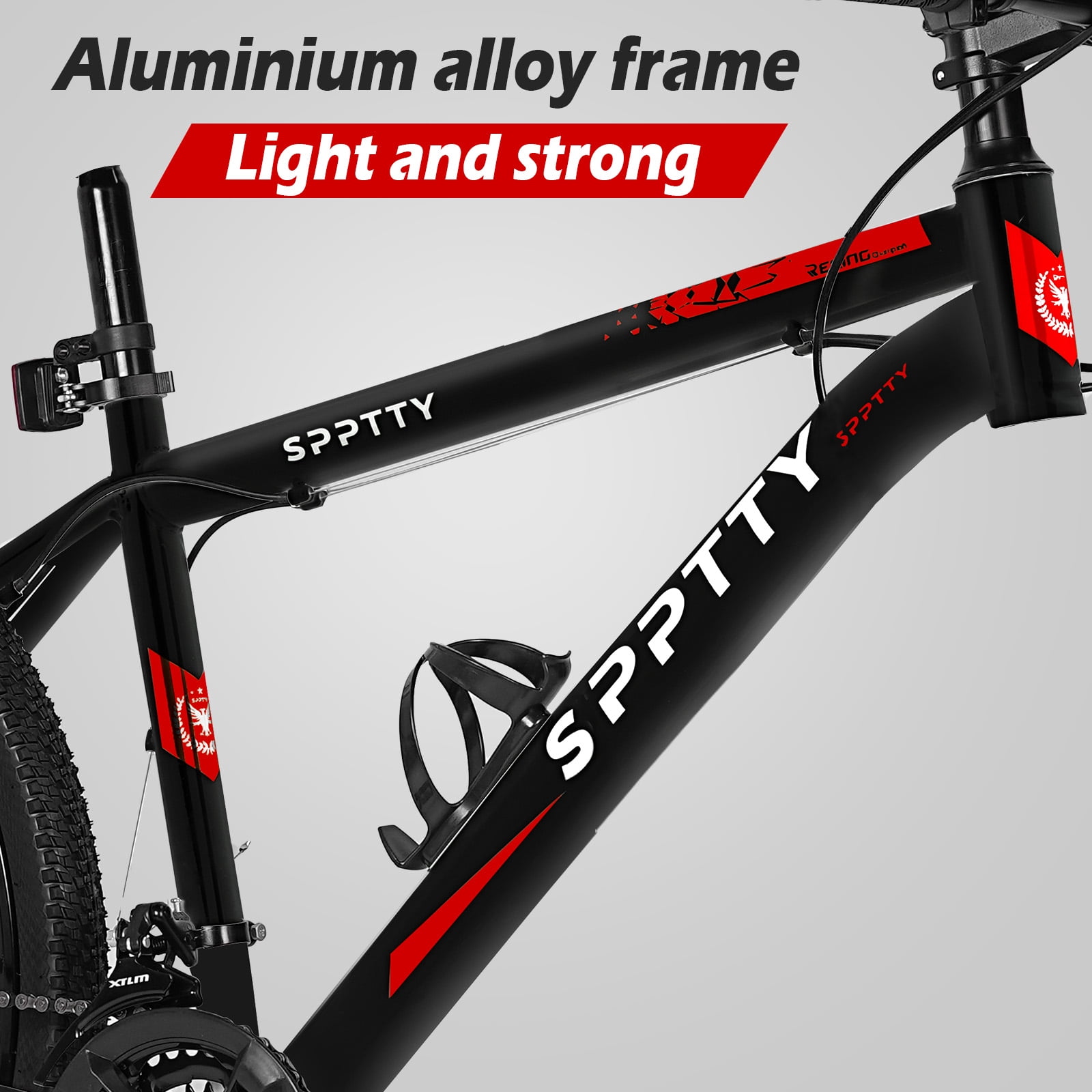 SPPTTY 26" Mountain Bike,24 Speeds Aluminum Bikes for Men Women,Bicycles with Disc Brake,3 Spokes Unibody Ring