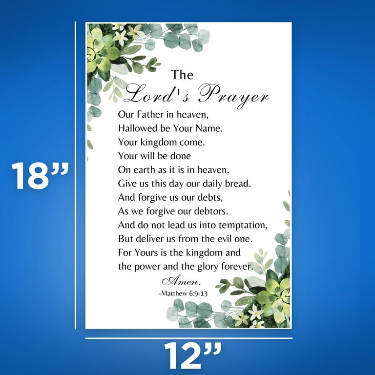 Bliss Monkey Co. The Lord's Prayer Poster - Matthew 6:9-13 Bible
