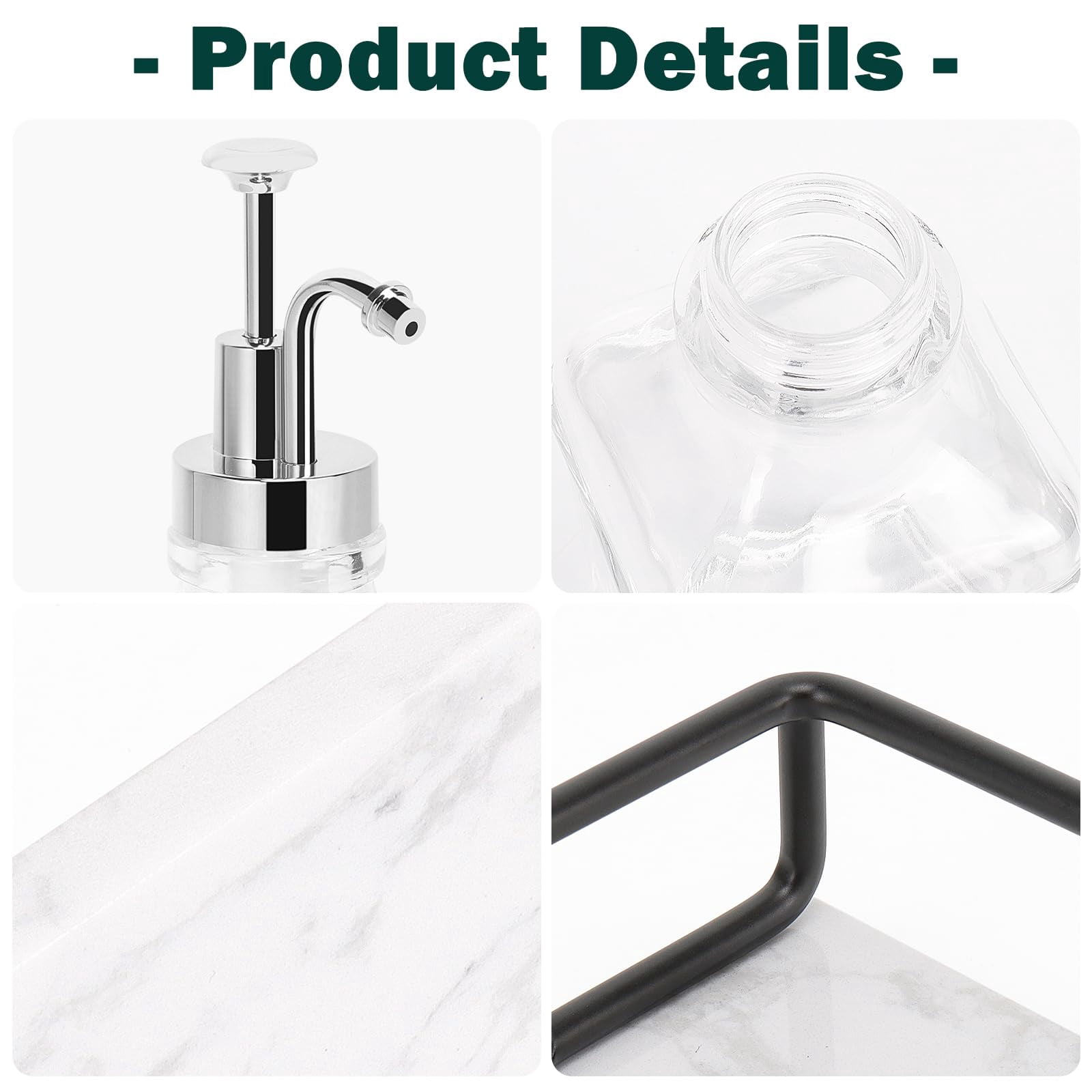 Coffee Syrup Dispenser For Bar  Clear Glass Bottles With Pump Refillable Maple Storage Station Accessories And Organizer 500ml Set Of 2 + Tray (chrome Finish)