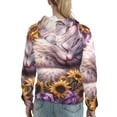 thumbnail image 7 of Kdxio Warm Sunflower Sleeping Cat Print Womens Oversized Hoodies Sweatshirts Hooded Pullover Tops Sweaters Casual-X-Large, 7 of 7