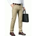thumbnail image 2 of Men's Premium Cotton Dress Pants - Business Casual Straight Fit with Subtle Embroidery, 2 of 8