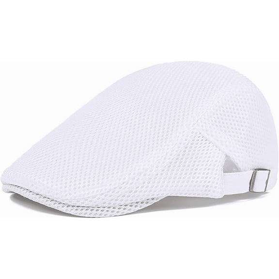 ZHUYING Mens Breathable Mesh Summer Hat Adjustable Newsboy Beret Ivy Cap Cabbie Flat Cap