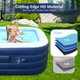 thumbnail image 6 of Inflatable Family Swimming Pool, 100"x60"x30" Oversized, Extra-Deep & Reinforced - for Adults, Kids, Backyard, Garden, Summer Fun, 6 of 8