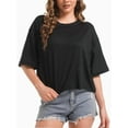 thumbnail image 2 of Women's Loose Fit Crop Top T-Shirt - Soft Comfortable Short Sleeve Tee for Workout/ Gym/ Casual Wear, 2 of 5