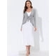 thumbnail image 2 of AllegK Cardigan Dobladillo Rizado RebeDe Punto Frente De CorbaPaMujeres Gris Claro XL, 2 of 5