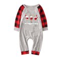 thumbnail image 3 of Odeerbi Christmas Pajamas for Family Plaid Holiday Long Sleeve Family Christmas Pajamas Matching Sets Infant Fashion Plaid Print Tops Pants Sleepwear Xmas Family Matching PJs Set Gray, 3 of 5