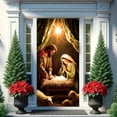 thumbnail image 5 of Christmas Door Cover Decorationes Jesus Nativity Scene Christmas Fabric Door Decoration Hanging Front Door Banner Party Backdrop Photo Background Winter Holiday New Year Xmas Home Party Decor, 5 of 9