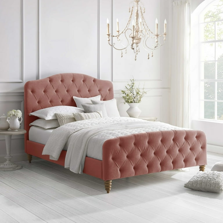 Velvet diamond sale tufted bed