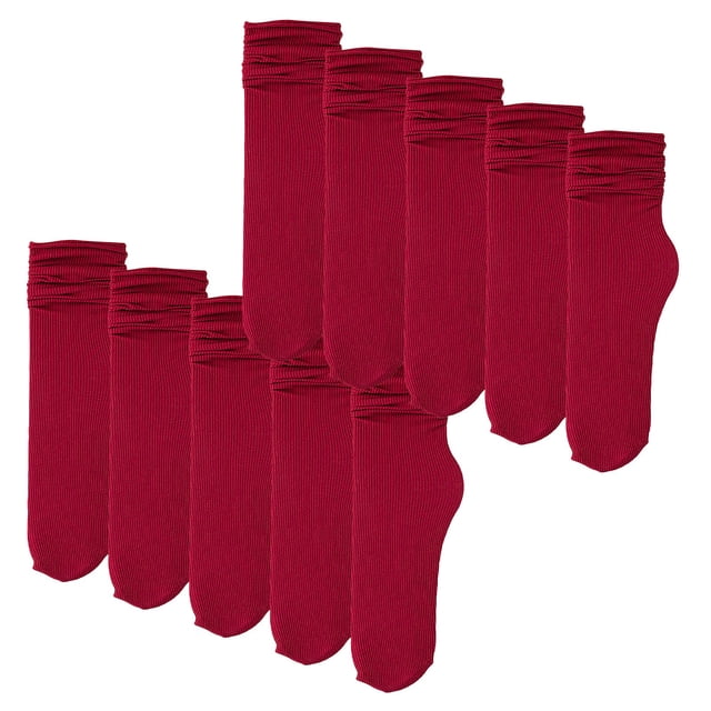 Chaussettes Rouges Glace Chaussettes Glace Chaussettes d'Été Fines pour Femmes Chaussettes pour Femmes Sensation Fraîche de Toute la Mode Bas Mi-Mollet Velours Respirant Chaussettes à Poil 10 Pcs