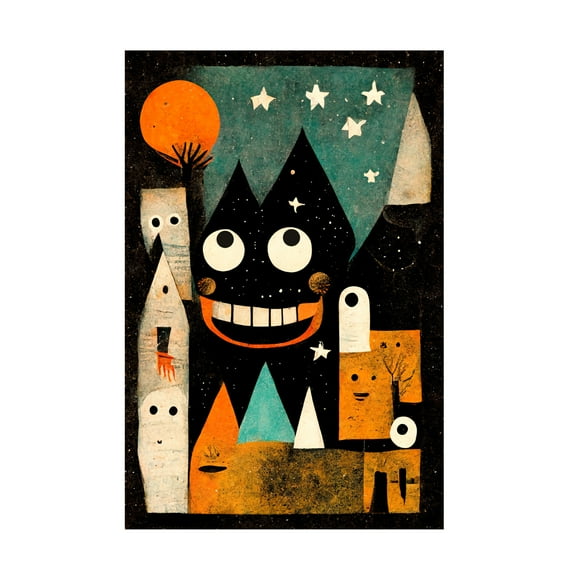 Canvas Wall Art - Treechild 'Monster Ville' Wall Art for Living Room, Bedroom, or Office D?cor by Trademark Fine Art - 12 x 19 Inches