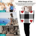 thumbnail image 4 of Yiaed Heart Black Buffalo Plaid Gingham Print Handbag for Women Tote Purse Shoulder Bag Large Fashion Hobo Purse Handbag Shopping Tote, 4 of 5