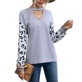 thumbnail image 1 of Otoño Invierno contraste Color suéter de punto mujeres de manga larga cuello en V suéter de punto Jersey Top, 1 of 6