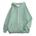 thumbnail image 4 of Hoodies for Women Longline Ribbed Hoodie Streetwear Women's Casual Solid Color Zipper Pocket Hoodie, 4 of 4
