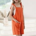 thumbnail image 3 of XXWXYD Girls Jumpsuit Sleeveless Adjustable Lace Trim Shoulder Strap Shorts with Pockets, Casual Romper for Spring Summer Fall, 3 of 8
