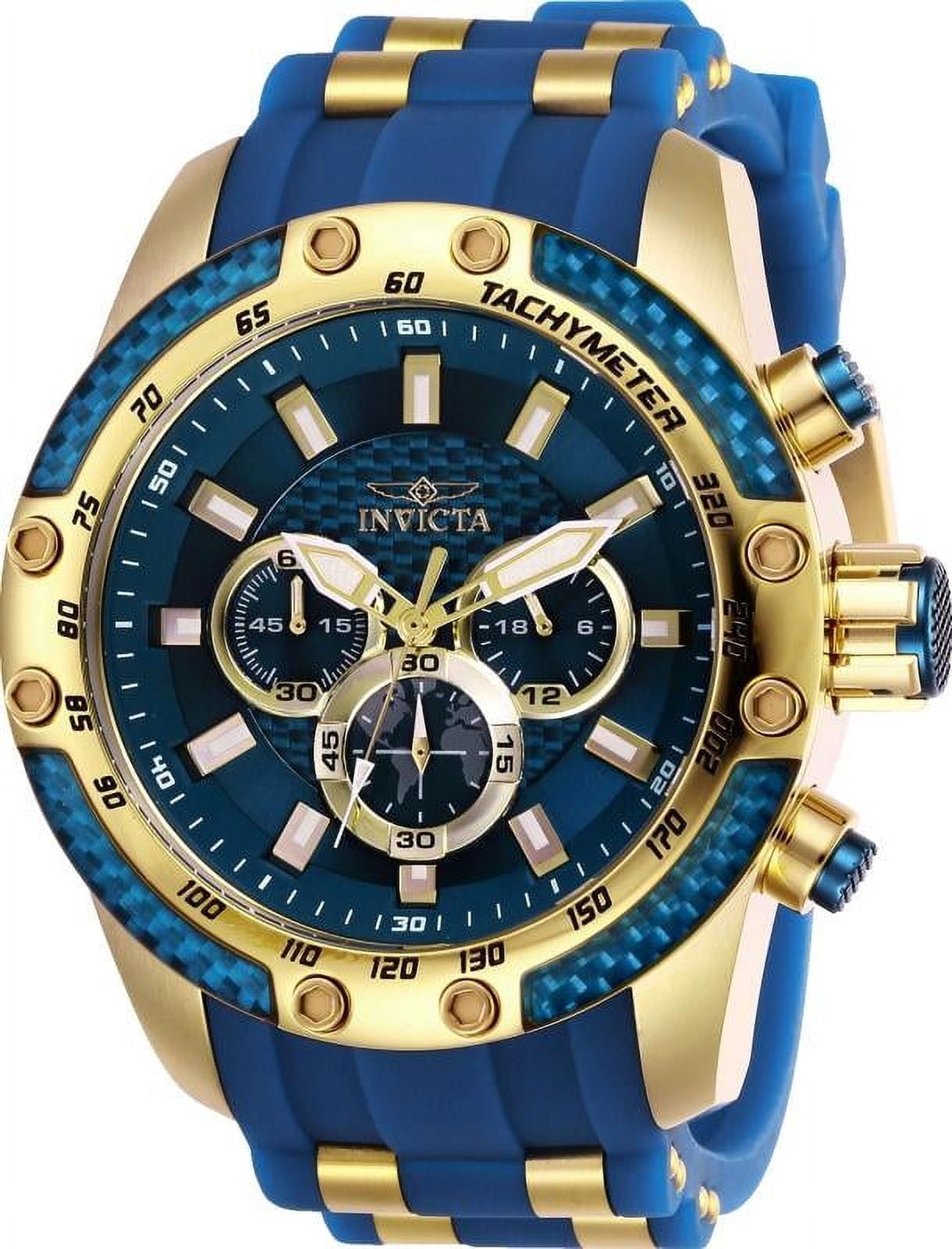 Invicta Men's SPEEDWAY Gold-Tone Silicone Band Steel Case Quartz