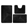 thumbnail image 2 of 3Pcs Bathroom Rugs, Leaves Bath Mat Toilet Mats, Soft Comfortable Non-Slip Bathroom Rug Set Machine Washable Bath Mat Bathroom Rug Bathroom Carpet Bath Mats for Bathroom(Black), 2 of 8