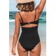 thumbnail image 3 of Traje de baño de una pieza para mujer Traje de baño sexy negro con recorte festoneado (L) JFHHH pequeña, 3 of 5