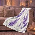 thumbnail image 5 of Purple Lavender Flower Sprigs, Cozy Flannel Blanket for Botanical Art Enthusiasts, Watercolor Botanical Floral Illustration Composition Home Decor for Living Room and Bedroom, Appreciation Gift, 5 of 7