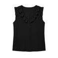 thumbnail image 6 of Kingdiese Womens Ruffle Neck Sleeveless Tank Top Summer Loose Fit Casual Blouse Athletic Short Sleeve Shirt Women, Size L, 6 of 6