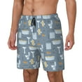 thumbnail image 2 of Balery Blue Bathroom Mens Swim Trunks Swim Shorts for Men Quick Dry Inseam Beach Shorts with Compression Liner Pocket-Small, 2 of 9