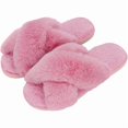 thumbnail image 1 of wonima44 Women's Fuzzy Slippers Memory Foam Cute House Slippers Plush Fluffy Furry Open Toe Home Shoes Bridal Bridesmaid Gifts for Wedding, 1 of 1