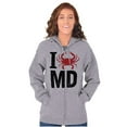 thumbnail image 4 of Maryland I Love MD Crabby State Pride Unisex Fleece Graphic Zip Up Hoodie Brisco Brands 2X, 4 of 5