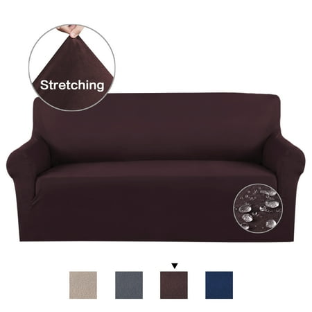 Luxurious Soft High Stretch Suede Sofa Slipcover Brown Couch Soft High Stretch Suede Sofa Slipcover