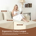 thumbnail image 5 of 67 Cloud Couch, White Modern Sectional Couch for Living Room, L-Shaped Corduroy Boneless Sofa with Deep Seat, 1 Ottoman, Right-Facing Chaise, 5 of 7