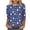 Blue, variant on MELDVDIB Womens T-Shirts Crew Neck 3/4 Sleeve Shirts Loose Summer Tops Cute Easter Printed Light Weight Stretch Comfy Tees