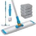 thumbnail image 1 of CshidWorld Trapeador de Polvo para Limpieza de Pisos con 4 Almohadillas Lavables, 1 Gancho para Pared, Mango Ajustable de 56”, Trapeador de Microfibra Húmedo y Seco para Pisos de Madera, Mármol, Azul, 1 of 8