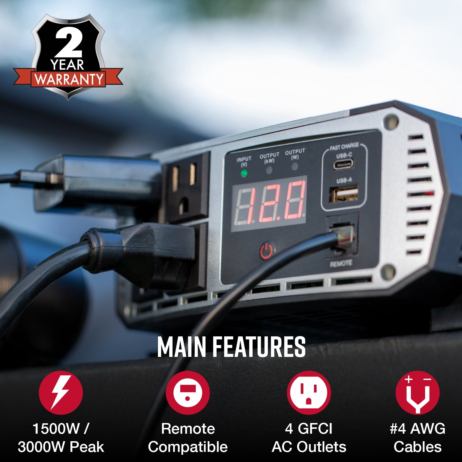 Buy Cobra PRO 1500W - Professional Grade 1500 Watt Power Inverter with ...