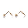 thumbnail image 4 of Aretes de oro 14k GIALLO Broquel Ojuelas doradas de oro amarillo brillante, 4 of 5