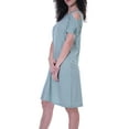thumbnail image 5 of Moomaya Cold Shoulder T-shirt Dress Round Neck Casual Knee Length Summer Dresses For Womens, 5 of 7