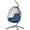 Navy Blue, variant on UHOMEPRO Outdoor Egg Chair, Patio PE Wicker Swing Egg Chair with Stand, Cushion and Headrest, All-Weather Rattan Hanging Basket Chair Hammock Chair for Home Bedroom Patio Balcony, Light Gray