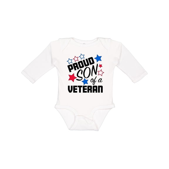 Inktastic Proud Son of a Veteran- Veterans Day Boys Long Sleeve Baby Bodysuit