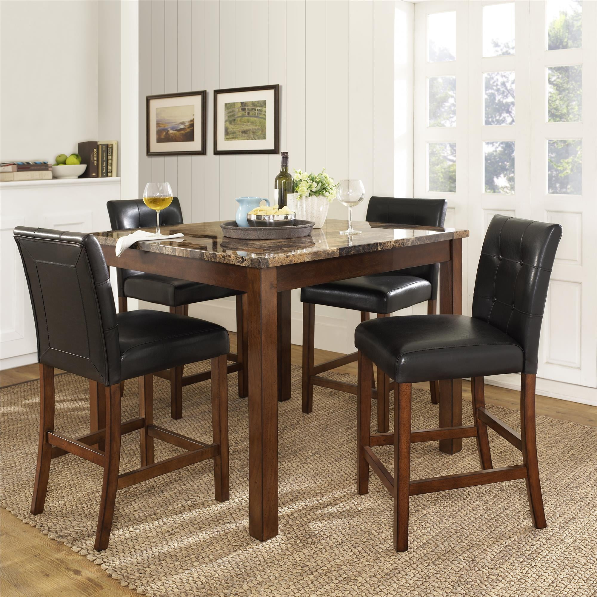 Dorel Living Andover Faux Marble Counter Height Dining Set