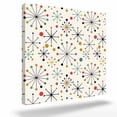 thumbnail image 2 of Mid-Century Modern Framed Canvas Wall Art, Retro Geometric Colorful Star Shape Lines Wall Art Painting for Living Room Bedroom Home Decor, 20”x20”, Office Artwork Print, 2 of 9