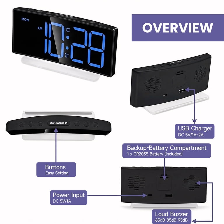 Daybetter Digital Bedside Alarm Clock with RGB Night Light photo 6