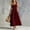 *Wine, variant on ClodeEU Women's Square Neck Spaghetti Strap Midi Dress,Casual Button Front A Line Dress with Pockets Army Green,Women's Plus L