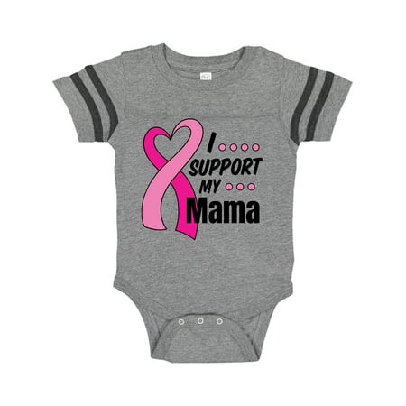 

Inktastic Breast Cancer Awareness I Support My Mama with Pink Ribbon Gift Baby Boy or Baby Girl Bodysuit