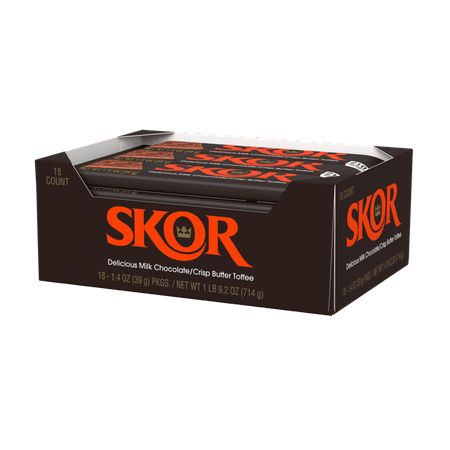 Skor, Toffee Candy Bar Box, 1.4 Oz., 18 Ct.