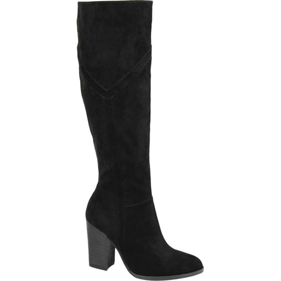 Women's Journee Collection Kyllie Extra Wide Calf Knee High Boot Black Faux Suede 12 M