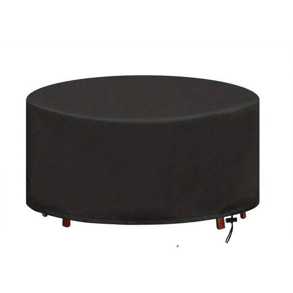 Round Patio Table Cover with Adjustable Drawstring, Heavy Duty Oxford Fabric Outdoor Patio Furniture Cover for Garden Round Table & Dining Set