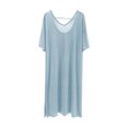 thumbnail image 2 of Naittoop Women's Comfy Soft Nightgown Short Sleeve V Neck Loose Nightshirt Women Sleep Dress Sleepwear Casual Loungewear, 2 of 5