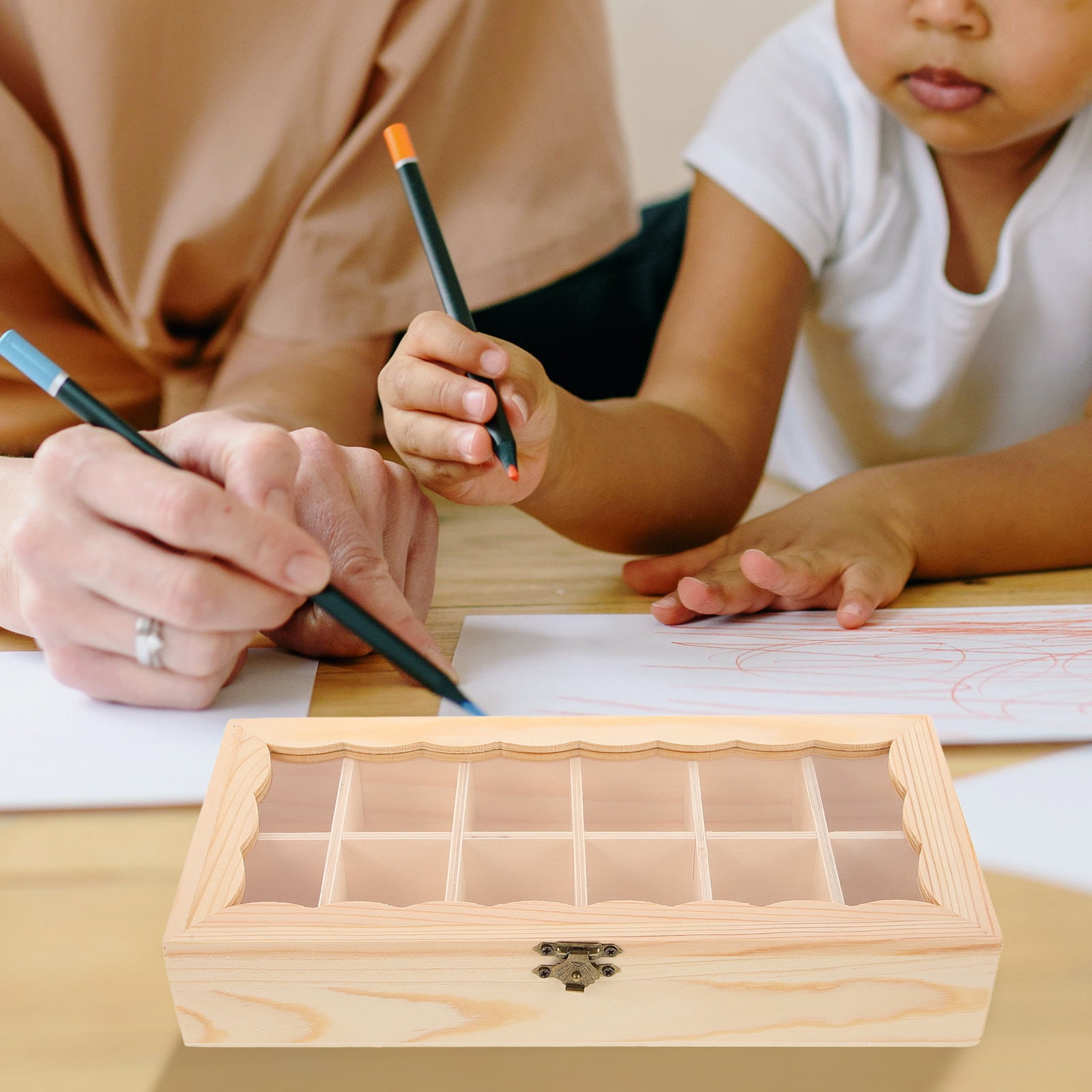 FESTFENDS 1Pack Craft Box in Transparent for Home Decor and Diy Projects